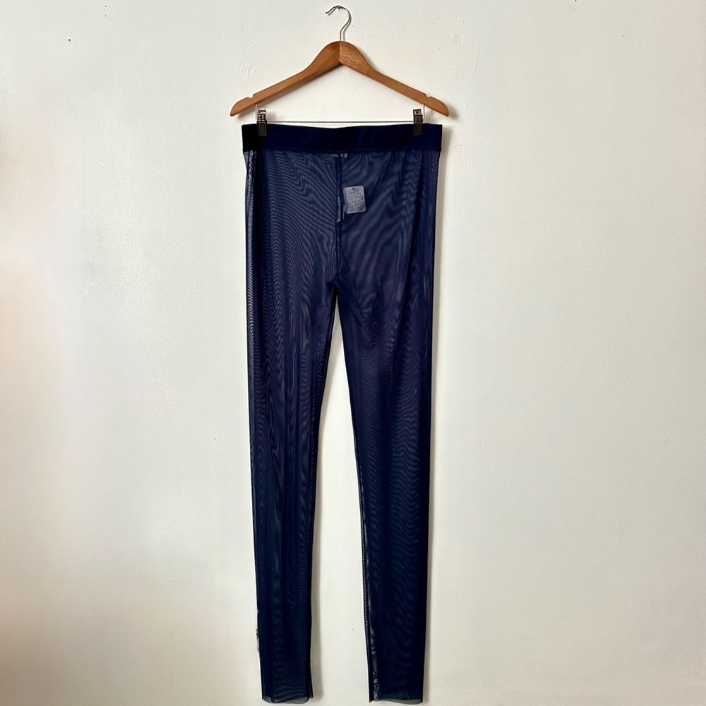 NEW Free People “Make It Happen Mesh Leggings” Dark Blue Size XL - Picture 7 of 9